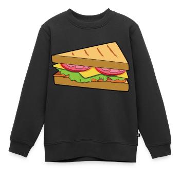 Sandwich - Kinder Premium Organic Sweatshirt - Schwarz - Vorne - AI Model Kid Female (0cm)