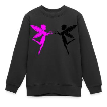elfes - Sweat Premium enfant bio - noir - Devant - AI Model Kid Female (0cm)