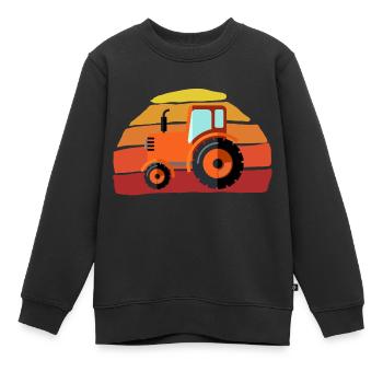 Tractor - Kids Premium Organic Sweatshirt - black - Front - AI Model Kid Female (0cm)