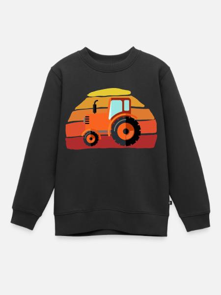 Tracteur - Sweat Premium enfant bio - noir