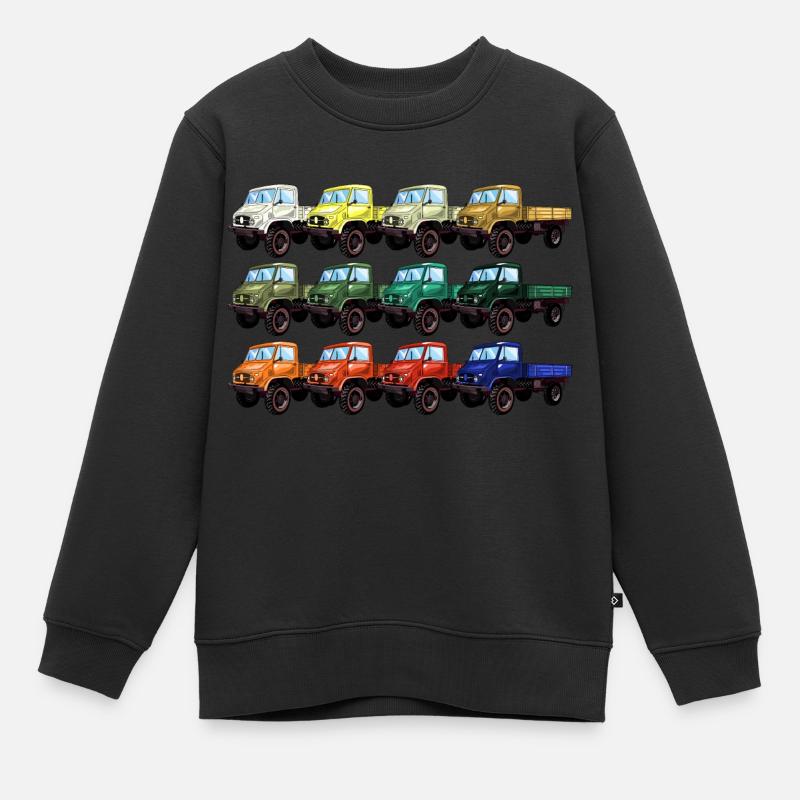 Farbpalette Unimog - Oldtimer - Regenbogen anders - Kinder Premium Organic Sweatshirt - Schwarz