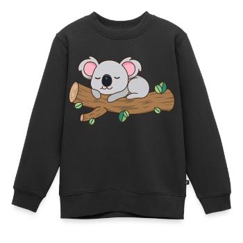 Koala doux - Sweat Premium enfant bio - noir - Devant - AI Model Kid Female (0cm)