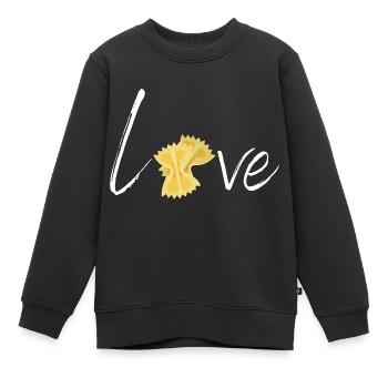 Liebe zur Pasta - Kinder Premium Organic Sweatshirt - Schwarz - Vorne - AI Model Kid Female (0cm)