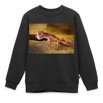 Gecko, Leopardgecko, Reptil - Kinder Premium Organic Sweatshirt - Schwarz - Vorne - AI Model Kid Female (0cm)
