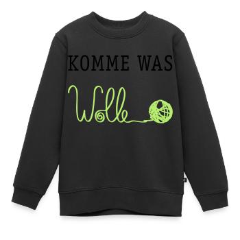 Komme was Wolle - Kinder Premium Organic Sweatshirt - Schwarz - Vorne - AI Model Kid Female (0cm)