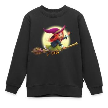 Die kleine Hexe Elfriede - Kinder Premium Organic Sweatshirt - Schwarz - Vorne - AI Model Kid Female (0cm)
