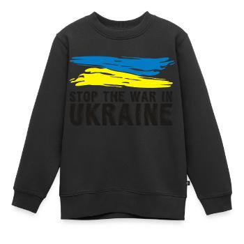 den Krieg in der Ukraine beenden - Kinder Premium Organic Sweatshirt - Schwarz - Vorne - AI Model Kid Female (0cm)