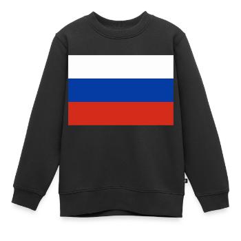 Russische Flagge - Kinder Premium Organic Sweatshirt - Schwarz - Vorne - AI Model Kid Female (0cm)