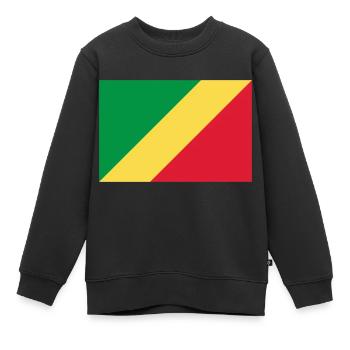Drapeau Congo / Congo flag - Sweat Premium enfant bio - noir - Devant - AI Model Kid Female (0cm)