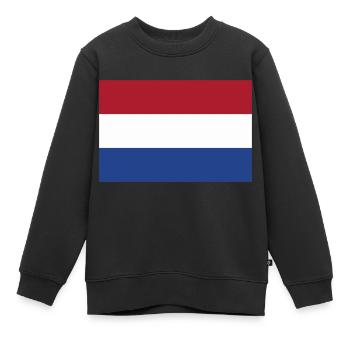 Drapeau Pays Bas (Hollande) / Holland flag - Sweat Premium enfant bio - noir - Devant - AI Model Kid Female (0cm)