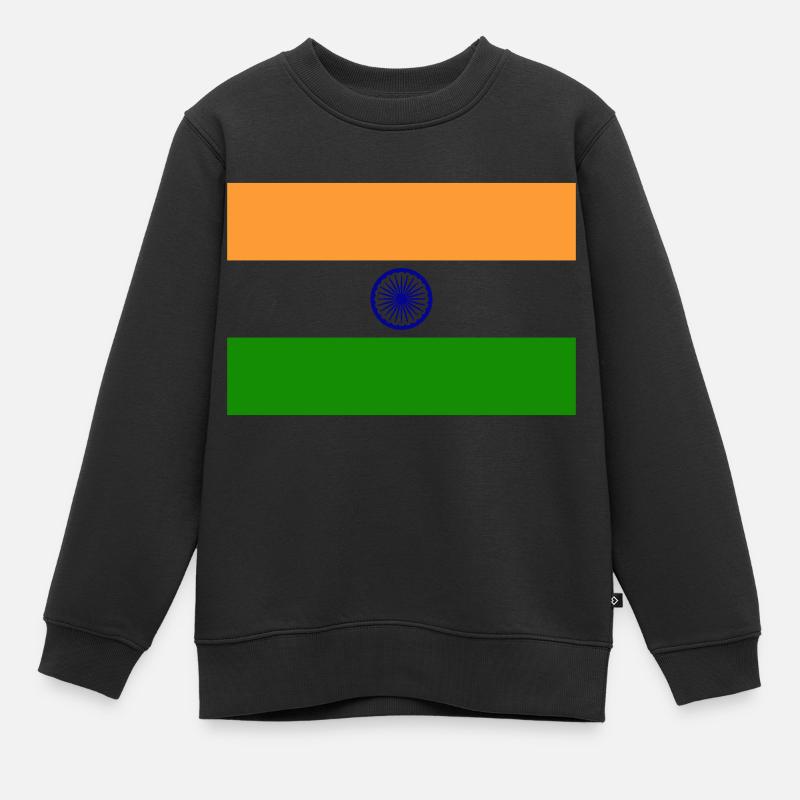 Drapeau Inde / Indian flag - Sweat Premium enfant bio - noir