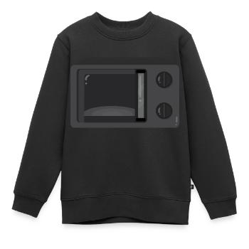 Micro-ondes - Sweat Premium enfant bio - noir - Devant - AI Model Kid Female (0cm)