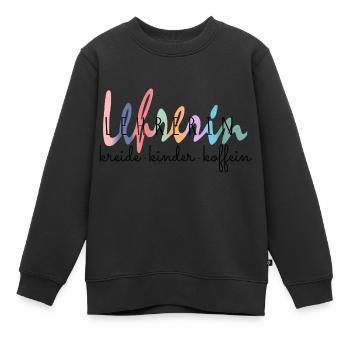 Lustiges Lehrerin Kreide Kinder Koffein Geschenk - Kinder Premium Organic Sweatshirt - Schwarz - Vorne - AI Model Kid Female (0cm)