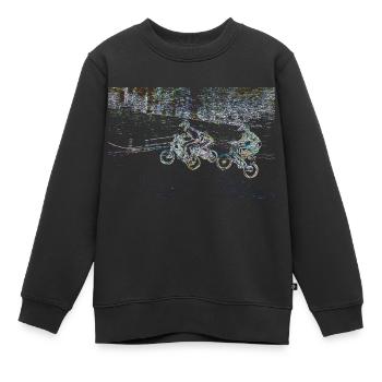 bmx race racing vtt motocross - Sweat Premium enfant bio - noir - Devant - AI Model Kid Female (0cm)