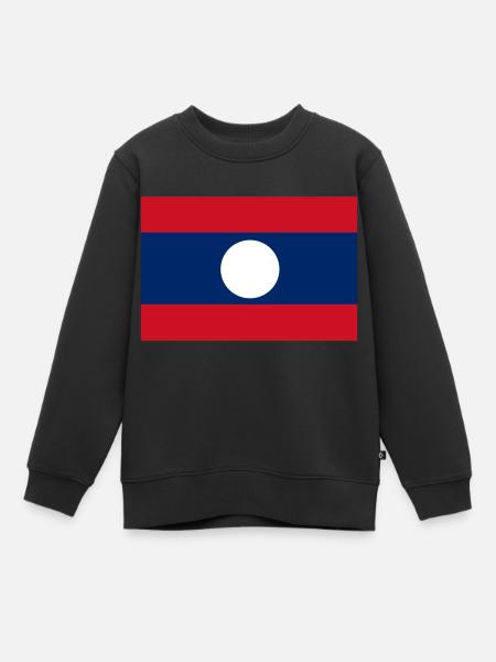 Flagge von Laos - Kinder Premium Organic Sweatshirt - Schwarz
