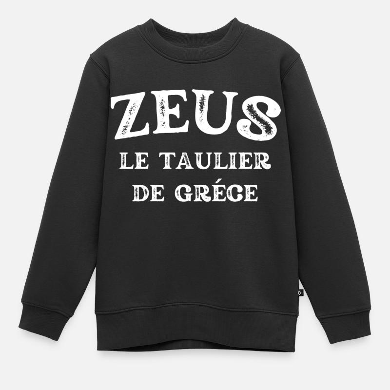 ZEUS le taulier de Grèce - Sweat Premium enfant bio - noir