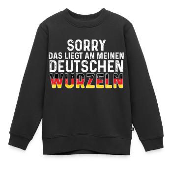 Deutsche Wurzeln Deutscher Deutschland - Kinder Premium Organic Sweatshirt - Schwarz - Vorne - AI Model Kid Female (0cm)