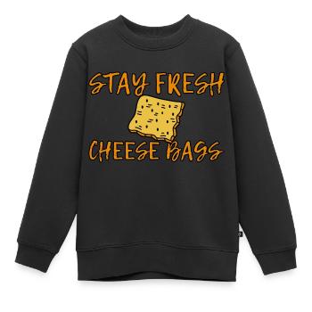 Sacs de fromage Stay Fresh 14 - Sweat Premium enfant bio - noir - Devant - AI Model Kid Female (0cm)