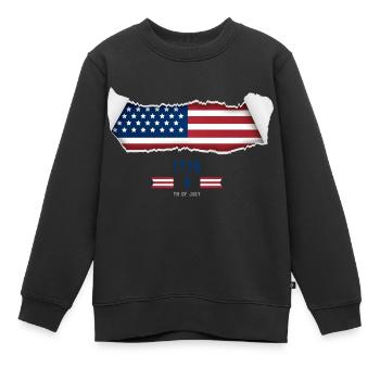 Indépendance du 4 juillet - Sweat Premium enfant bio - noir - Devant - AI Model Kid Female (0cm)
