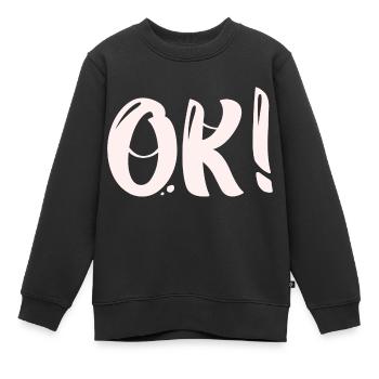 Ja - Ok - Kinder Premium Organic Sweatshirt - Schwarz - Vorne - AI Model Kid Female (0cm)
