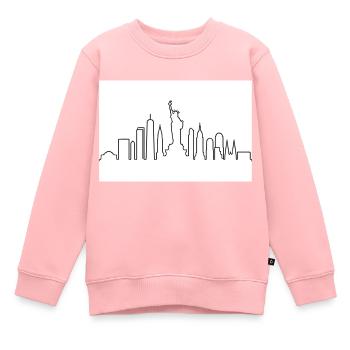 Ligne d’horizon de New York - Sweat Premium enfant bio - rose - Devant - AI Model Kid Female (0cm)
