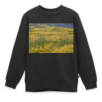 Kornblumen Feld - Kinder Premium Organic Sweatshirt - Schwarz - Vorne - AI Model Kid Female (0cm)