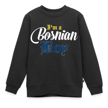 Bosnien Bosnier Junge Spruch Geschenk - Kinder Premium Organic Sweatshirt - Schwarz - Vorne - AI Model Kid Female (0cm)