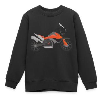 Retro Pixel Enduro, Adventure Motorrad - Kinder Premium Organic Sweatshirt - Schwarz - Vorne - AI Model Kid Female (0cm)