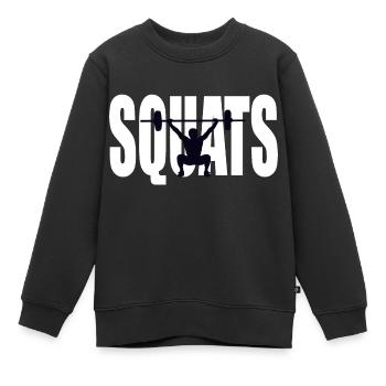 Squats Gym Logo - Kinder Premium Organic Sweatshirt - Schwarz - Vorne - AI Model Kid Female (0cm)