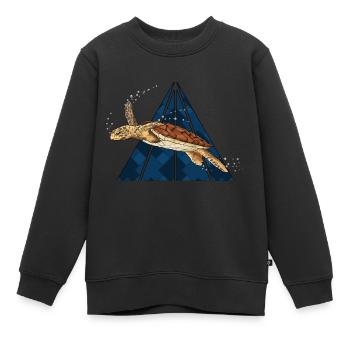 Echte Karettschildkröte - Kinder Premium Organic Sweatshirt - Schwarz - Vorne - AI Model Kid Female (0cm)