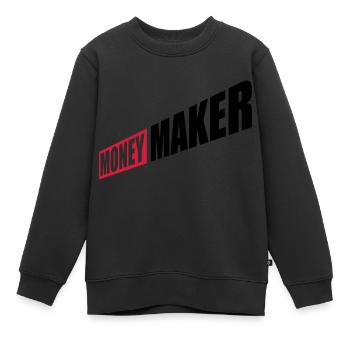 Unternehmer Money Maker Logo - Kinder Premium Organic Sweatshirt - Schwarz - Vorne - AI Model Kid Female (0cm)