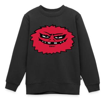 Haariges böses Monster Comic - Kinder Premium Organic Sweatshirt - Schwarz - Vorne - AI Model Kid Female (0cm)