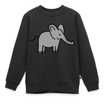 Éléphant - Sweat Premium enfant bio - noir - Devant - AI Model Kid Female (0cm)