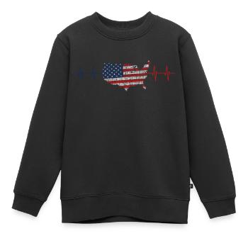 Amerika America - Kinder Premium Organic Sweatshirt - Schwarz - Vorne - AI Model Kid Female (0cm)