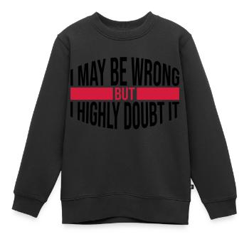 Je peux me tromper - Sweat Premium enfant bio - noir - Devant - AI Model Kid Female (0cm)