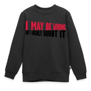 Je peux me tromper - Sweat Premium enfant bio - noir - Devant - AI Model Kid Female (0cm)