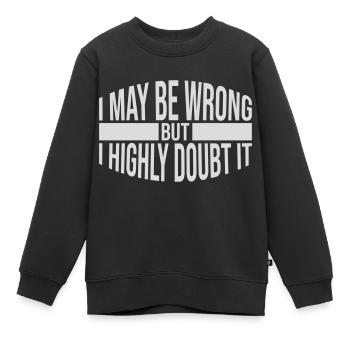 Je peux me tromper - Sweat Premium enfant bio - noir - Devant - AI Model Kid Female (0cm)