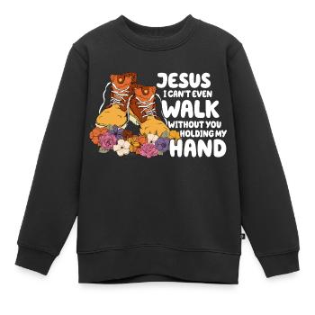 Église Religion Catholique Catholique Jésus-Christ - Sweat Premium enfant bio - noir - Devant - AI Model Kid Female (0cm)