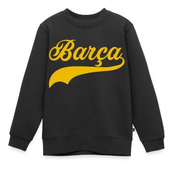 barca swoosh vintage - Sweat Premium enfant bio - noir - Devant - AI Model Kid Female (0cm)