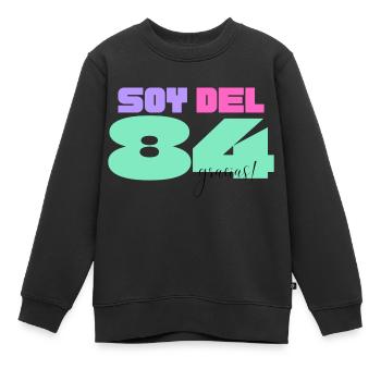 Ich komme aus '84 - Kinder Premium Organic Sweatshirt - Schwarz - Vorne - AI Model Kid Female (0cm)