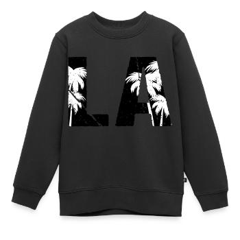 Los Angeles LA Palm Trees - Kinder Premium Organic Sweatshirt - Schwarz - Vorne - AI Model Kid Female (0cm)