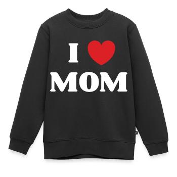 Ich liebe Mama - Kinder Premium Organic Sweatshirt - Schwarz - Vorne - AI Model Kid Female (0cm)