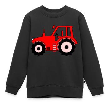 Traktor rot - Kinder Premium Organic Sweatshirt - Schwarz - Vorne - AI Model Kid Female (0cm)