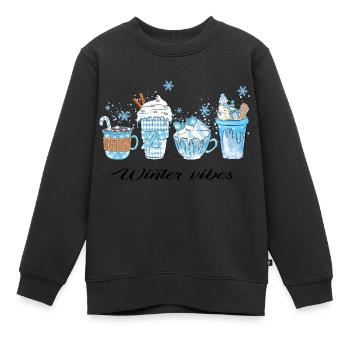 Ambiance hivernale - Sweat Premium enfant bio - noir - Devant - AI Model Kid Female (0cm)