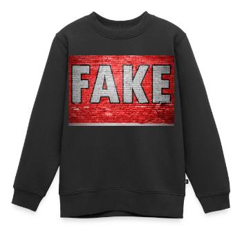 Fake Ziegelsteinmauer Graffiti - Kinder Premium Organic Sweatshirt - Schwarz - Vorne - AI Model Kid Female (0cm)