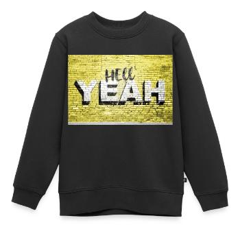 Yeah Ziegelsteinmauer Graffiti - Kinder Premium Organic Sweatshirt - Schwarz - Vorne - AI Model Kid Female (0cm)
