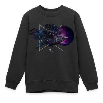 Space Raven - Kinder Premium Organic Sweatshirt - Schwarz - Vorne - AI Model Kid Female (0cm)