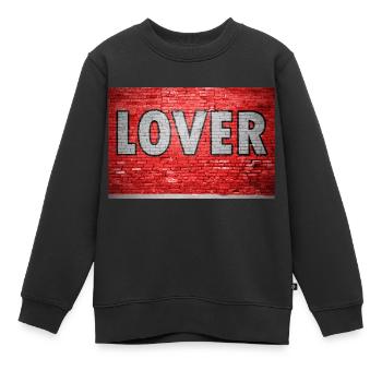 Amoureux Graffiti Mur de briques - Sweat Premium enfant bio - noir - Devant - AI Model Kid Female (0cm)