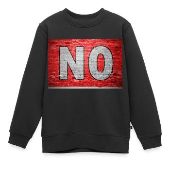 Pas de graffiti sur un mur de briques - Sweat Premium enfant bio - noir - Devant - AI Model Kid Female (0cm)