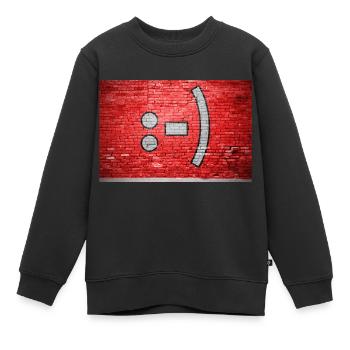 Graffiti mural de briques souriantes :-) - Sweat Premium enfant bio - noir - Devant - AI Model Kid Female (0cm)